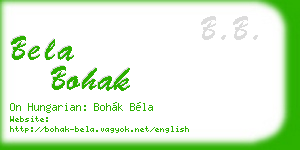 bela bohak business card