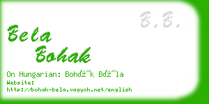 bela bohak business card